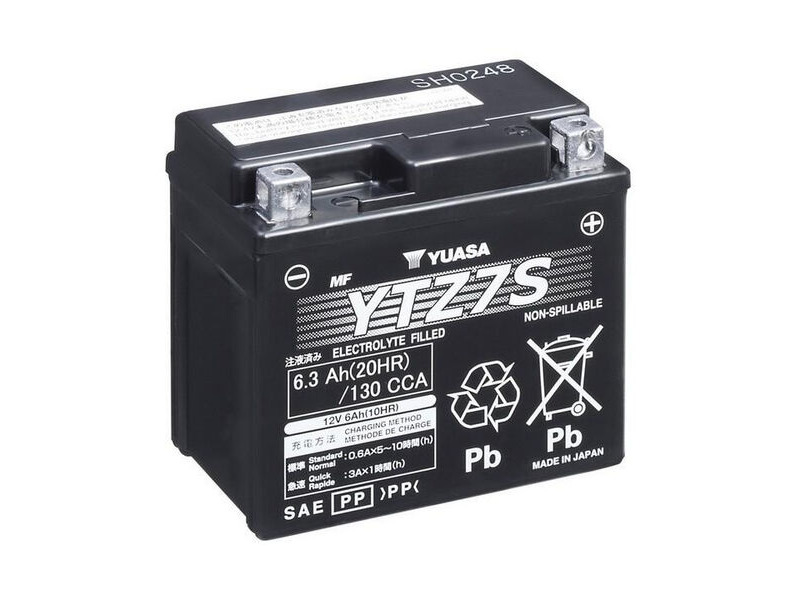 YUASA YTZ7S-12V High Performance (Japan) MF VRLA - Factory Activated Sealed click to zoom image