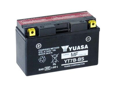 YUASA YT7B-BS-12V MF VRLA - Dry Cell, Includes Acid Pack