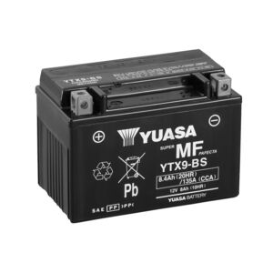 YUASA YTX9BS-12V MF VRLA - Dry Cell, Includes Acid Pack 