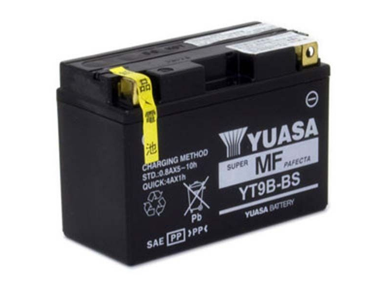 YUASA YT9B-BS-12V MF VRLA - Dry Cell, Includes Acid Pack click to zoom image