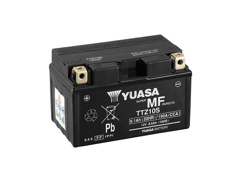 YUASA TTZ10S-12V MF VRLA - Dry Cell, Includes Acid Pack click to zoom image