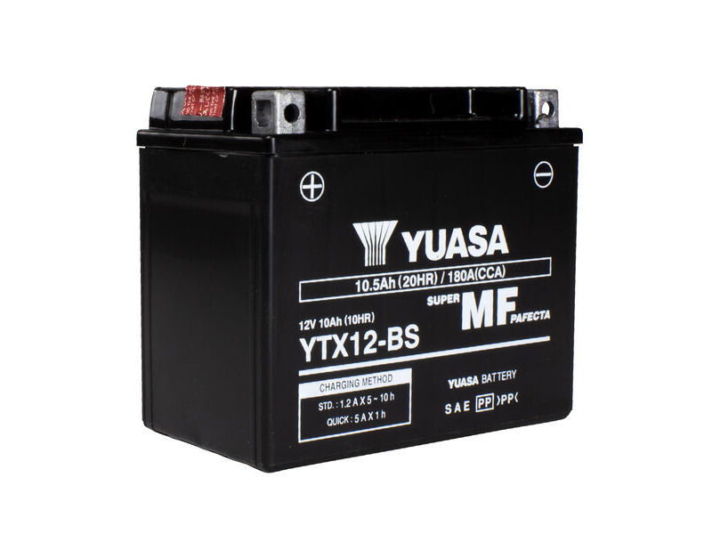 YUASA YTX12BS-12V MF VRLA - Dry Cell, Includes Acid Pack click to zoom image