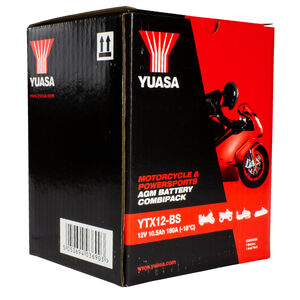 YUASA YTX12BS-12V MF VRLA - Dry Cell, Includes Acid Pack click to zoom image