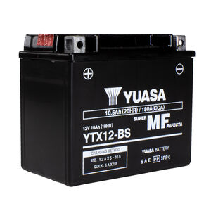 YUASA YTX12BS-12V MF VRLA - Dry Cell, Includes Acid Pack 