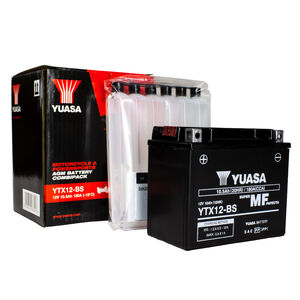 YUASA YTX12BS-12V MF VRLA - Dry Cell, Includes Acid Pack click to zoom image