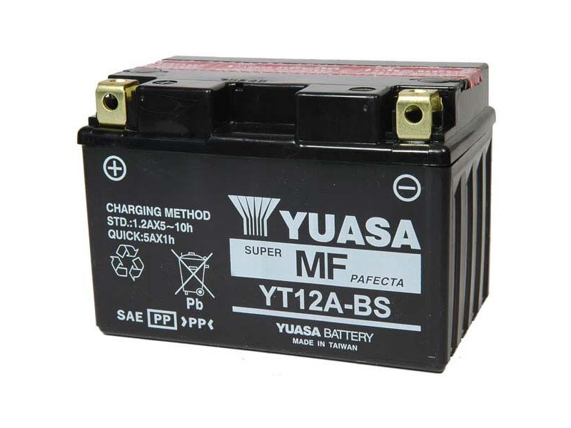 YUASA YT12ABS-12V MF VRLA - Dry Cell, Includes Acid Pack click to zoom image