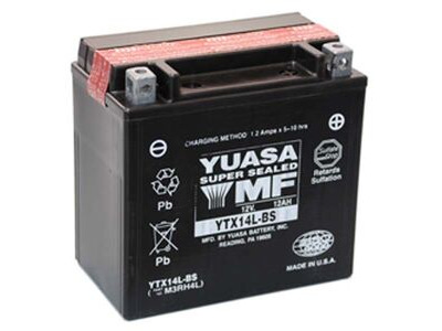 YUASA YTX14LBS-12V MF VRLA - Dry Cell, Includes Acid Pack