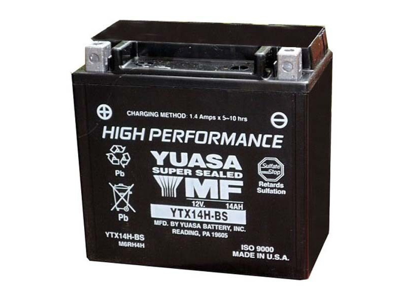 YUASA YTX14HBS-12V High Performance MF VRLA - Dry Cell, Includes Acid Pack click to zoom image