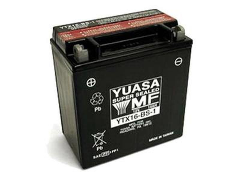 YUASA YTX16BS-1-12V MF VRLA - Dry Cell, Includes Acid Pack click to zoom image