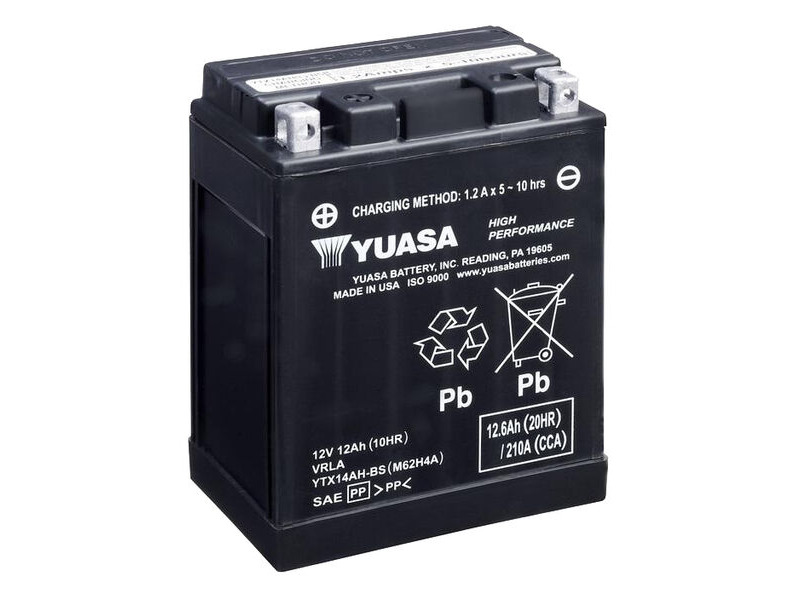 YUASA YTX14AHBS-12V High Performance MF VRLA - Dry Cell, Includes Acid Pack click to zoom image