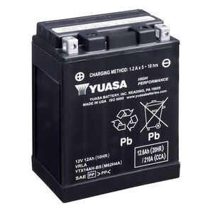 YUASA YTX14AHBS-12V High Performance MF VRLA - Dry Cell, Includes Acid Pack 