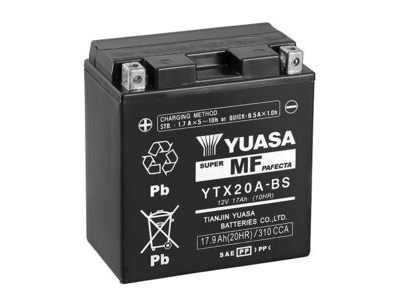 YUASA YTX20ABS-12V MF VRLA - Dry Cell, Includes Acid Pack