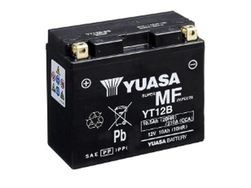 YUASA YT12B (WC) 12V Factory Activated MF VRLA Battery click to zoom image