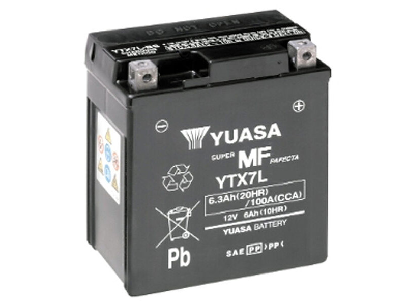YUASA YTX7L (WC) 12V Factory Activated MF VRLA Battery click to zoom image
