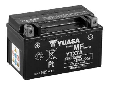 YUASA YTX7A (WC) 12V Factory Activated MF VRLA Battery