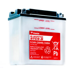 YUASA STC9-B (WC) 12V Scooter Battery click to zoom image