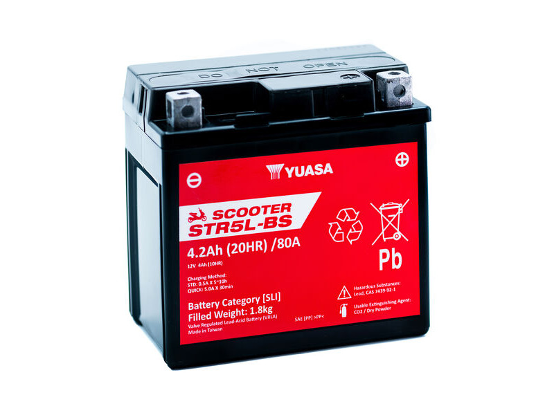 YUASA STR5L-BS (WC) 12V MF VRLA Scooter Battery click to zoom image