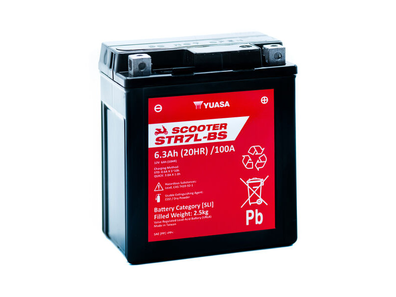 YUASA STR7L-BS (CP) 12V MF VRLA Scooter Battery click to zoom image