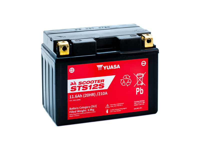 YUASA STS12S (CP) 12V MF VRLA Scooter Battery click to zoom image