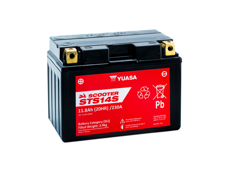 YUASA STS14S (WC) 12V MF VRLA Scooter Battery click to zoom image