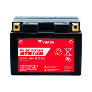 YUASA STS14S (WC) 12V MF VRLA Scooter Battery click to zoom image
