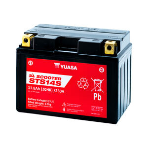YUASA STS14S (WC) 12V MF VRLA Scooter Battery click to zoom image